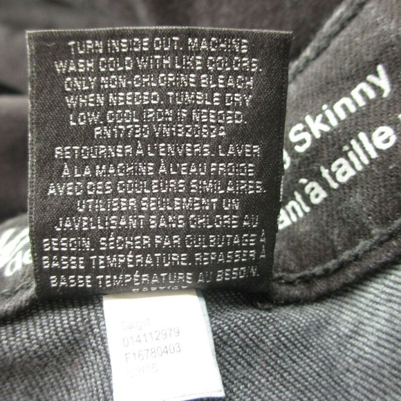 CC - Mossimo Skinny Jeans Womens 00 Black Faux Zipper Pockets Mid Rise Stretch - Picture 7 of 8